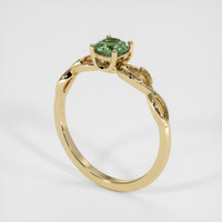 0.58 Ct. Bluish Green Sapphire Ring, 14K Yellow Gold 2