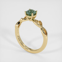 0.90 Ct. Yellowish Green Sapphire Ring, 14K Yellow Gold 2