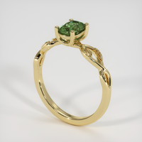 0.77 Ct. Green Sapphire Ring, 14K Yellow Gold 2