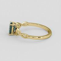 0.77 Ct. Bluish Green Sapphire Ring, 14K Yellow Gold 4