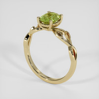 1.25 Ct. Yellowish Green Sapphire Ring, 14K Yellow Gold 2