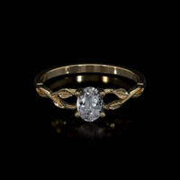 0.64 Ct. Sapphire Ring, 14K Yellow Gold 1