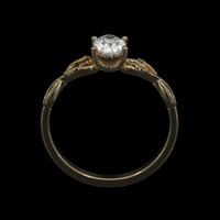 0.64 Ct. Sapphire Ring, 14K Yellow Gold 3