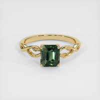 1.66 Ct. Bluish Green Sapphire Ring, 14K Yellow Gold 1
