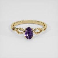 0.50 Ct. Purple Sapphire Ring, 14K Yellow Gold 1