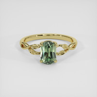 1.37 Ct. Green Sapphire Ring, 14K Yellow Gold 1