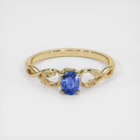 0.40 Ct. Blue Sapphire Ring, 18K Yellow Gold 1