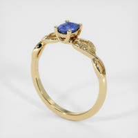 0.40 Ct. Blue Sapphire Ring, 18K Yellow Gold 2