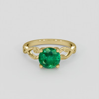 1.33 Ct. Emerald Ring, 18K Yellow Gold 1