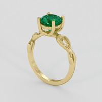 1.33 Ct. Emerald Ring, 18K Yellow Gold 2