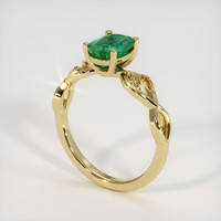 1.13 Ct. Emerald Ring, 18K Yellow Gold 2