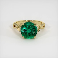 3.85 Ct. Emerald   Ring, 18K Yellow Gold 1
