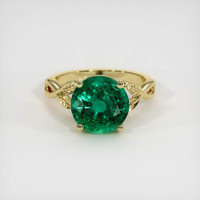 3.85 Ct. Emerald Ring, 18K Yellow Gold 1