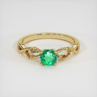 0.47 Ct. Emerald Ring, 18K Yellow Gold 1