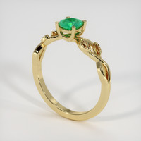 0.47 Ct. Emerald Ring, 18K Yellow Gold 2