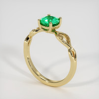 0.73 Ct. Emerald Ring, 18K Yellow Gold 2