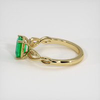 0.88 Ct. Emerald Ring, 18K Yellow Gold 4