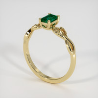 0.46 Ct. Emerald Ring, 18K Yellow Gold 2