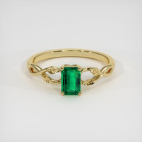 0.48 Ct. Emerald Ring, 18K Yellow Gold 1