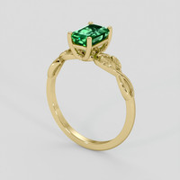 1.08 Ct. Emerald Ring, 18K Yellow Gold 2