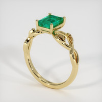 0.93 Ct. Emerald Ring, 18K Yellow Gold 2