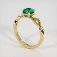0.80 Ct. Emerald Ring, 18K Yellow Gold 2