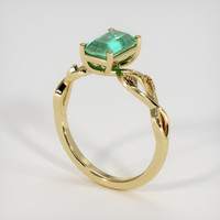 1.30 Ct. Emerald Ring, 18K Yellow Gold 2