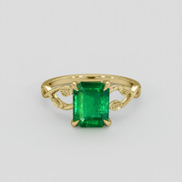 2.08 Ct. Emerald Ring, 18K Yellow Gold 1