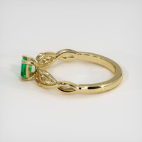 0.22 Ct. Emerald Ring, 18K Yellow Gold 4