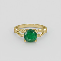 1.27 Ct. Emerald Ring, 18K Yellow Gold 1