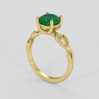 1.27 Ct. Emerald Ring, 18K Yellow Gold 2