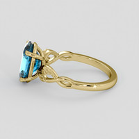 3.69 Ct. Blue Zircon Ring, 18K Yellow Gold 4