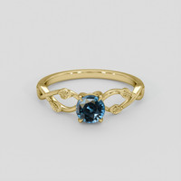 0.82 Ct. Greenish Blue Cobalt Spinel Ring, 18K Yellow Gold 1
