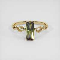 1.66 Ct. Brownish Green Andalusite Ring, 18K Yellow Gold 1
