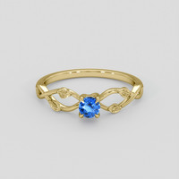 0.44 Ct. Blue Cobalt Spinel Ring, 18K Yellow Gold 1