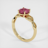 1.80 Ct. Reddish Pink Sapphire Ring, 18K Yellow Gold 2