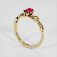0.50 Ct. Pinkish Red Ruby Ring, 18K Yellow Gold 2