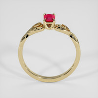 0.50 Ct. Pinkish Red Ruby Ring, 18K Yellow Gold 3