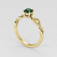0.63 Ct. Green Sapphire Ring, 18K Yellow Gold 2