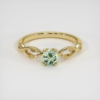 0.44 Ct. Green Sapphire Ring, 18K Yellow Gold 1