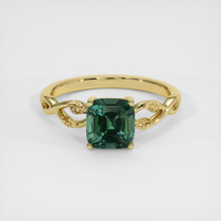 2.05 Ct. Bluish Green Sapphire Ring, 18K Yellow Gold 1