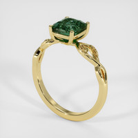 2.05 Ct. Bluish Green Sapphire Ring, 18K Yellow Gold 2