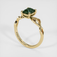 1.39 Ct. Green Sapphire Ring, 18K Yellow Gold 2