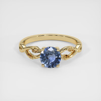 0.96 Ct. Blue Sapphire Ring, 18K Yellow Gold 1