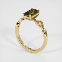 2.01 Ct. Yellowish Green Sapphire Ring, 18K Yellow Gold 2