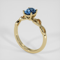 1.17 Ct. Blue Sapphire Ring, 18K Yellow Gold 2