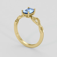 0.94 Ct. Blue Sapphire Ring, 18K Yellow Gold 2