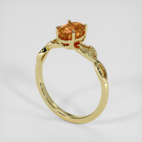 1.61 Ct. Orangish Brown Sapphire Ring, 18K Yellow Gold 2