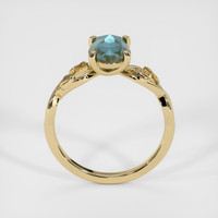 1.18 Ct. Greenish Blue Sapphire Ring, 18K Yellow Gold 3