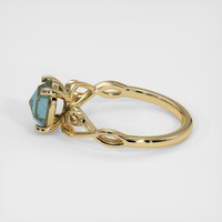 1.18 Ct. Greenish Blue Sapphire Ring, 18K Yellow Gold 4